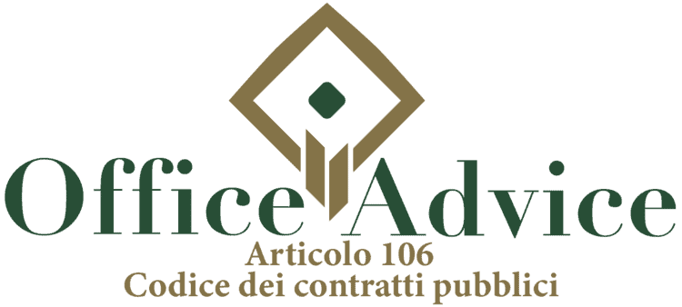 Articolo 106 - Codice dei Contratti Pubblici (Nuovo Codice degli Appalti)