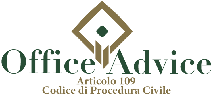 Articolo 109 - Codice di Procedura Civile