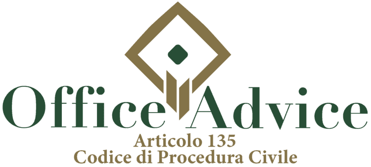 Articolo 135 - Codice di Procedura Civile