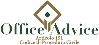 Articolo 151 - codice di procedura civile