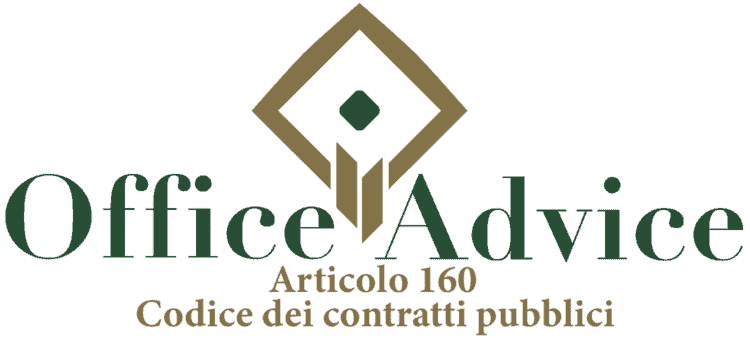 Articolo 160 - Codice dei Contratti Pubblici (Nuovo Codice degli Appalti)