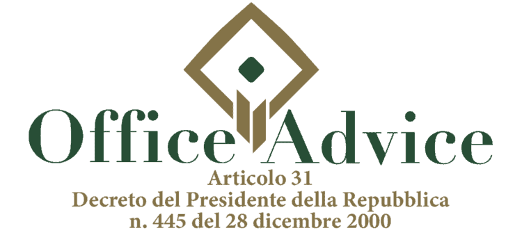 Articolo 31 - Decreto del Presidente della Repubblica 445 - 2000