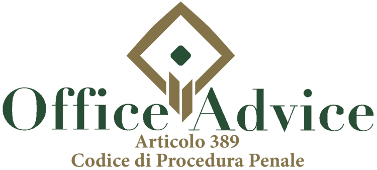 Articolo 389 - Codice di Procedura Penale