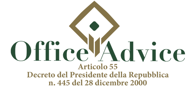 Articolo 55 - Decreto del Presidente della Repubblica 445 - 2000