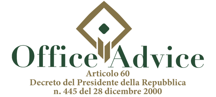 Articolo 60 - Decreto del Presidente della Repubblica 445 - 2000