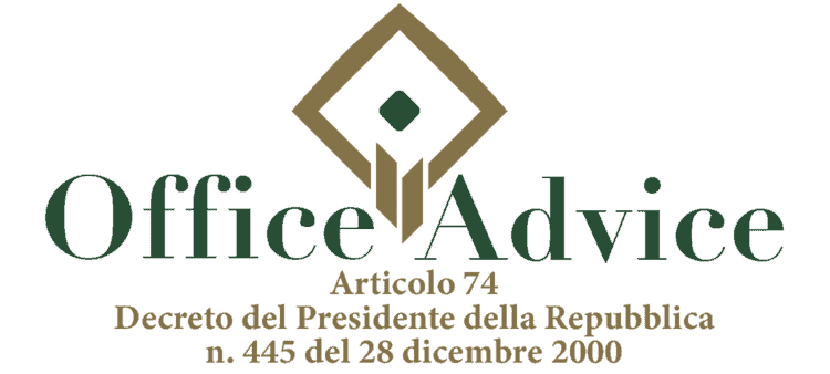 Articolo 74 - Decreto del Presidente della Repubblica 445 - 2000